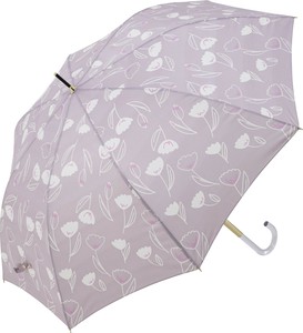ジャンプ傘　60cm　グラス骨　アマリリス　クリア手元　雨傘