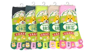 【おもしろ5本指ソックス】　抹茶フラッペ
