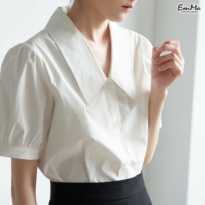 半袖シャツ ホワイト シンプル 薄手 春 夏 きれいめ カジュアル  【2025SS】EH2759