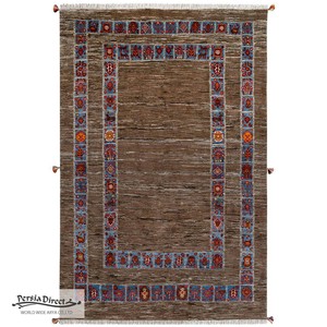 ギャッベ　ペルシャ　イラン　オーガニックウール　絨毯　ラグサイズLL (約200×300cm）G1241　200×296cm