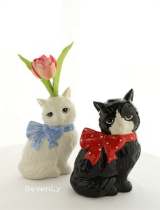 変わったデザイン 遊び心ある猫の花瓶 花瓶 陶器「2025新作」