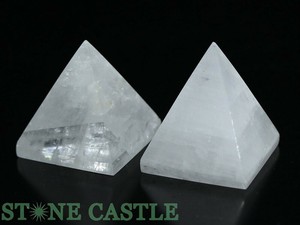 ☆一点物☆【置き石】ピラミッド型 ホワイトカルサイト (2個セット) No.11 【天然石 パワーストーン】