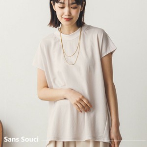 【再入荷】接触冷感裾ラウンドフレンチスリーブプルオーバー