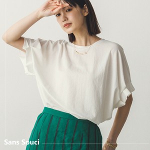 接触冷感レーヨンナイロン袖タックプルオーバ半袖