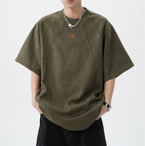 Tシャツ 半袖 ラウンドネック  無地 ゆったり 快適 メンズ ファッション MT7172#BQ1192