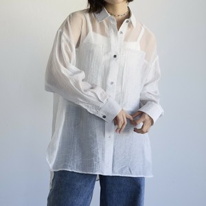 【2025SS新作入荷】Sheer Panel Shirt　シアーストライプキリカエシャツ