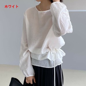 Button Shirt/Blouse Ladies fashion Round Neck