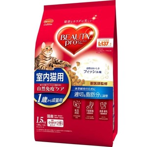 ビューティープロ キャット 成猫用 1歳から 室内猫用 フィッシュ味 1.5kg