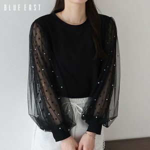 T-shirt Pearl Tulle sleeves Cut-and-sew [2025 NEW]