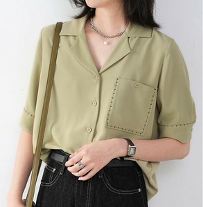 Button Shirt/Blouse Ladies fashion Short Sleeve