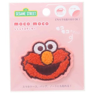 【ワッペン】セサミストリート モコモコ刺繍ステッカー エルモ