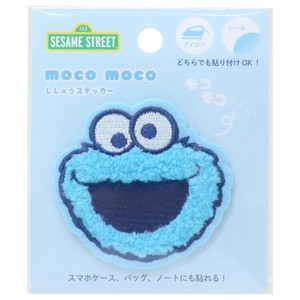 【ワッペン】セサミストリート モコモコ刺繍ステッカー クッキーモンスター