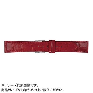 MIMOSA(ミモザ) 時計バンド P型押ワニ 16mm レッド (美錠:銀) CP-R16