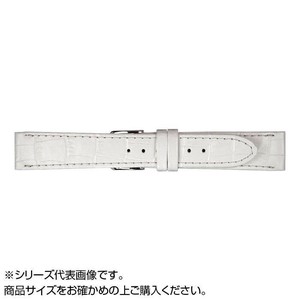 MIMOSA(ミモザ) 時計バンド P型押ワニ 18mm ホワイト (美錠:銀) CP-WH18