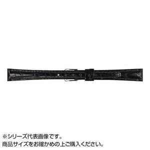 MIMOSA(ミモザ) 時計バンド RA型押ワニ 12mm ブラック (美錠:銀) CRA-A12