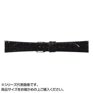 MIMOSA(ミモザ) 時計バンド 腹ワニD 17mm ブラック (美錠:銀) WD-A17