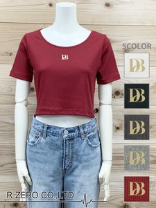 【2025新作】ロゴモチーフポイント刺繍UネックチビT/プリントTシャツ