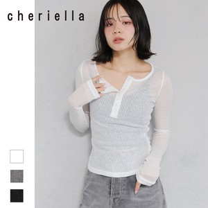 T 恤/上衣 cheriella 亨利领上衣 透视 罗纹
