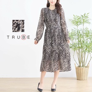 2025年新商品 洋装/连衣裙 动物图案 L尺寸 雪纺洋装/连衣裙