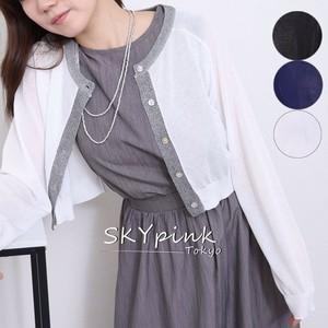 【2025SS新作入荷】ラメ縁取りショートニットカーディガン　 skypink東京