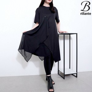 シフォンラップデザイン モードドレープ ワンピース 人気2025ss春夏 BRILLANTE東京 (196464)