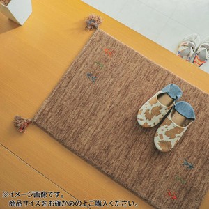 シンプルギャッベマット　AYAKA(アヤカ)　玄関マット　60×90cm　ブラウン「GSCD802984」