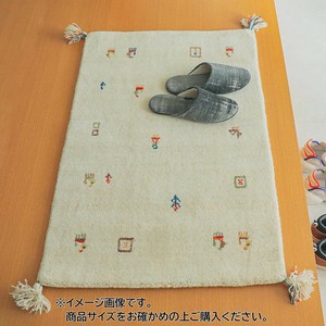 シンプルギャッベマット　SOYOKA(ソヨカ)　マット　60×90cm　アイボリー「GSCD906580」