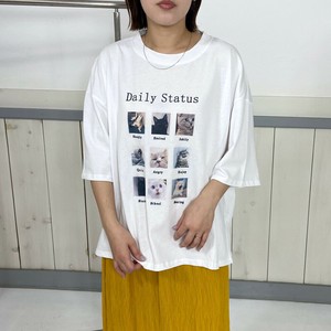即納【2025新作】アニマルBIGTシャツ　半袖　CAT 　猫　春夏　ロゴ　転写　プルオーバー
