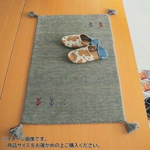 シンプルギャッベマット　AYAKA(アヤカ)　玄関マット　40×60cm　グレー「GSCD802911」