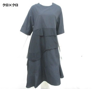 【夏物新商品】綿無地・メッシュフリルデザインワンピース