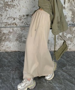 シンプルロングスカート レディース ボトムス ウエストゴム スウェット スカート