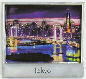 【木製ホイルマグネット】tokyo(夜景)