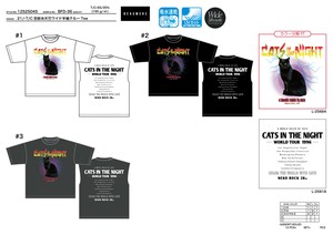 吸水速乾 UVカット 天竺ネコプリントワイドTシャツ　半袖　Tシャツ 猫