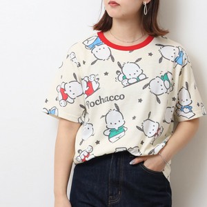 ポチャッコ Tシャツ 半袖 総柄 プリント トップス サンリオ キャラクターズ メンズ レディース