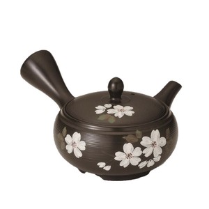 竹春窯変つば丸桜急須 Y530