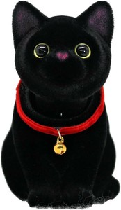 ◆即納◆ネコ 雑貨 ニャンダふるマスコット クロネコA　首ふり ねこ フロッキー  インテリア 置物　日本製