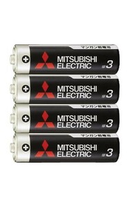 三菱 黒マンガン乾電池単3(4本入)R6PUD/4S 36-358