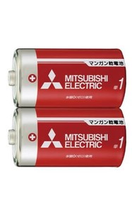 三菱 赤マンガン乾電池単1(2本入)R20PD/2S 36-299