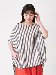 前後差プルオーバーブラウス　ストライプ 2色 M L LL 3L 《大きいサイズ》