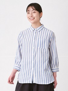 シャツブラウス　ストライプ2色 M L LL 3L 《大きいサイズ》