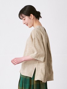 【予約販売】プルオーバーブラウス　リネン混タイダイ染3色 M L LL 3L 《大きいサイズ》【6月入荷予定】