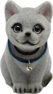 ◆即納◆ネコ 雑貨 ニャンダふるマスコット ロシアンA　首ふり ねこ フロッキー  インテリア 置物　日本製