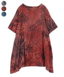 Tunic Tunic Flower A-Line 100% Cotton [2025 NEW]