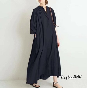 ≪予約商品≫早い者勝ち シャツワンピース ロング丈 大きいサイズ レトロ ゆったりする ワンピース