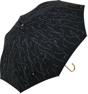 ジャンプ傘　60cm　グラス骨　ラインキャット　ゴールドスリム調手元　雨傘