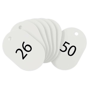 オープン工業 スチロール番号札 小 26〜50 白 BF-71-WH