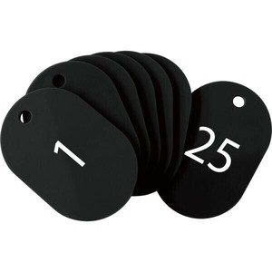 オープン工業 スチロール番号札 小 1〜25 黒 BF-70-BK