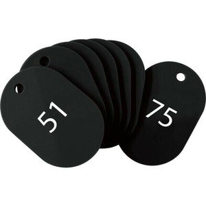 オープン工業 スチロール番号札 大 51〜75 黒 BF-52-BK