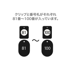 オープン工業 クロークチケット 81〜100 黒 BF-154-BK