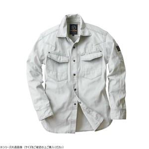 イーブンリバー フィッシャーストライプシャツ シルバー(55) サイズ:LL US-1106
